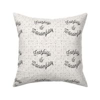 6" square: fearfully and wonderfully // sugar sand linen
