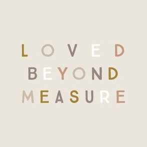 6" square: loved beyond measure // spice, stone, sugar sand, mud, bronze