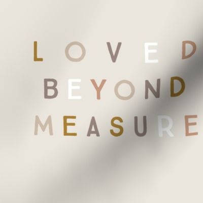 9" square: loved beyond measure // spice, stone, sugar sand, mud, bronze