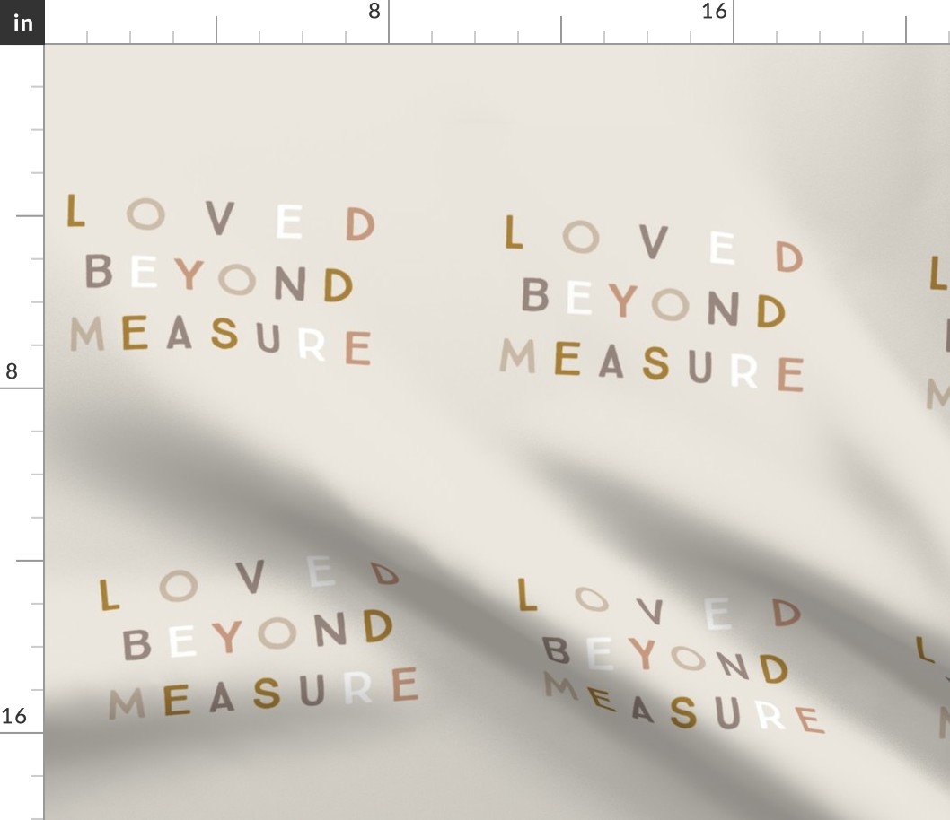 9" square: loved beyond measure // spice, stone, sugar sand, mud, bronze