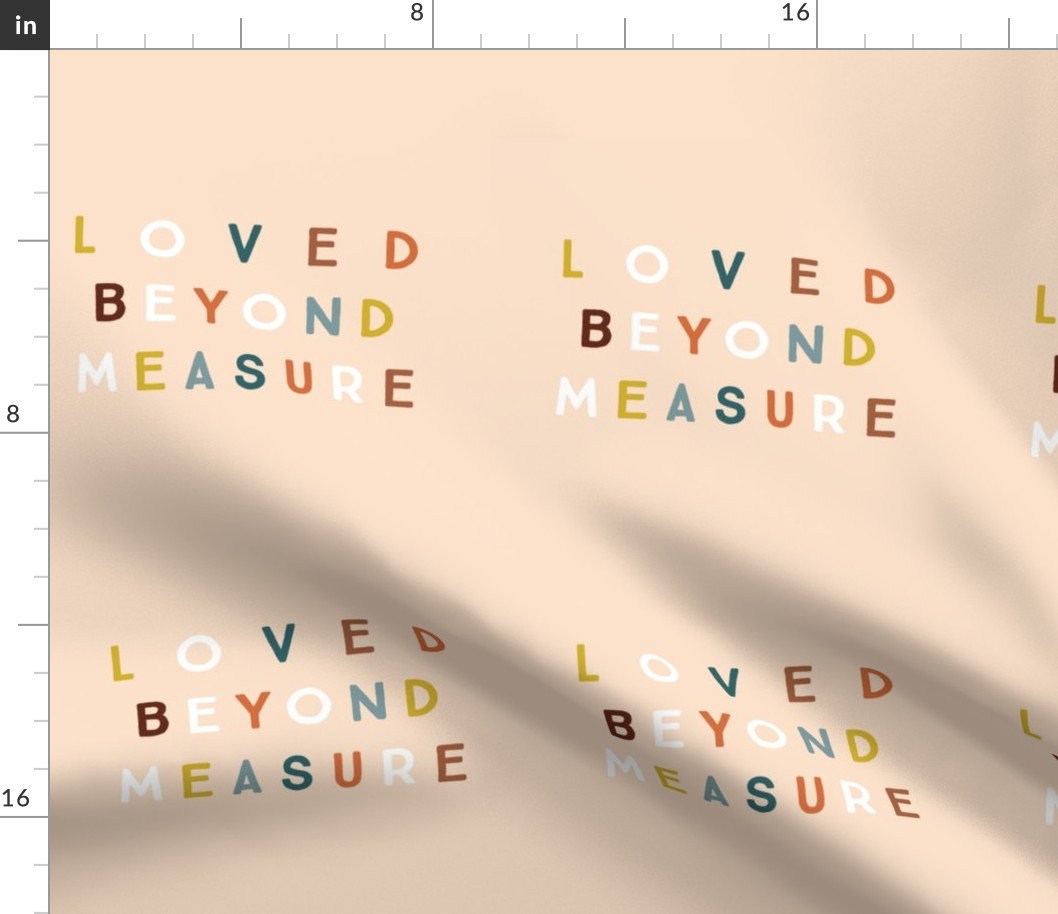 9" square: loved beyond measure on petal