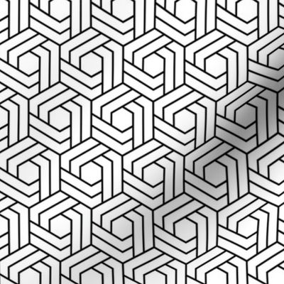 Black and White Geometric Honeycomb Hexagon