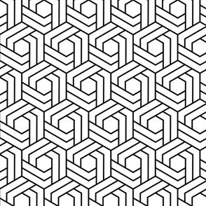 Black and White Geometric Honeycomb Hexagon