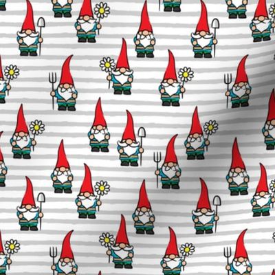 garden gnomes - grey stripes - LAD20