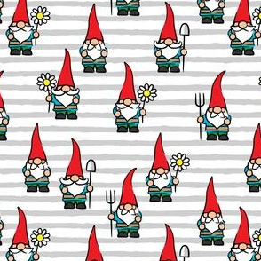 garden gnomes - grey stripes - LAD20