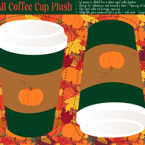 Fall Pumpkin Coffee Cup Plush Easy Cut & Sew Project