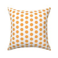 Large orange polkadots on white