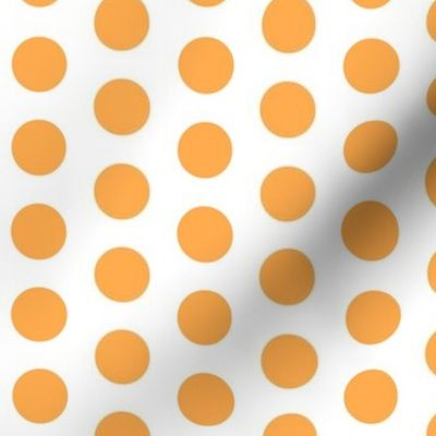 Large orange polkadots on white