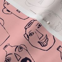 Face Jugs on Pink Drawing