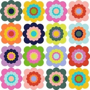 Granny's Garden* || flower floral nature 60s 70s psychedelic squares geometric abstract crochet knitting pop art