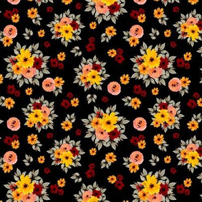 Fall Florals Black 5x5