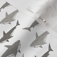 Sharks on white - extra small scale