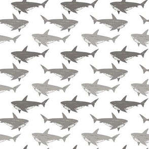 Sharks on white - extra small scale