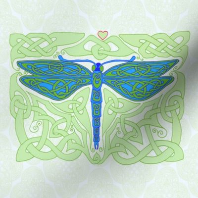 Dragonfly 4 on celt rococo blue & green