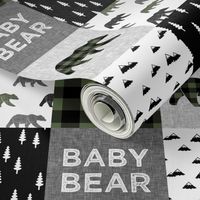 baby bear patchwork quilt top - hunter green || buffalo plaid C20BS