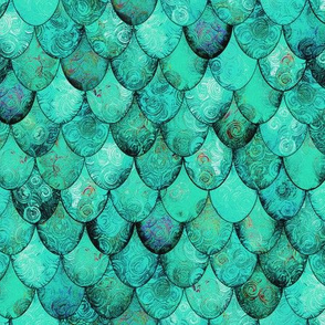 Bright turquoise mermaid scales by Su_G_©SuSchaefer