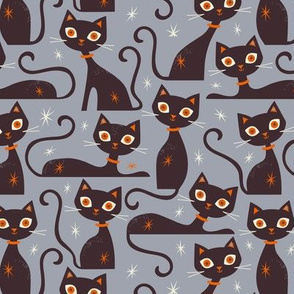 Halloween Cats small scale Grey