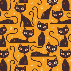 Halloween Cats small scale light orange