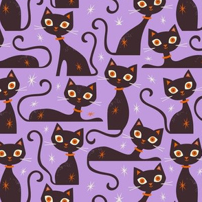Halloween Cats Small Scale Lilac