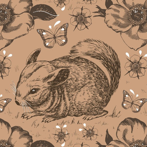 Chinchilla big floral beige