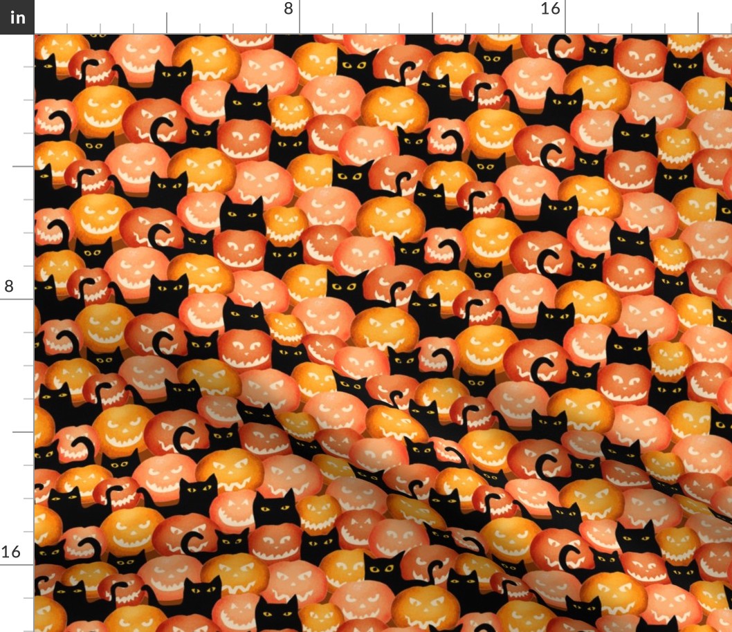 125 Halloween Cats and pumpkins