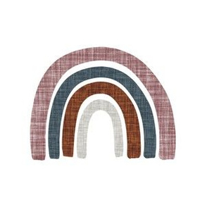 6" square: mauve + rust linen rainbows // rosewood, 174-15,  cinnamon, 169-1