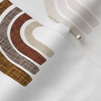 6" square: cinnamon + mocha linen rainbows // cinnamon, mocha, 19-16, 13-2