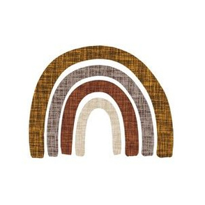6" square: cinnamon + mocha linen rainbows // cinnamon, mocha, 19-16, 13-2