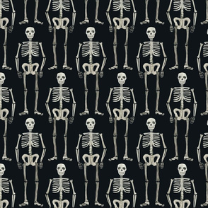 Watercolor skeletons - black