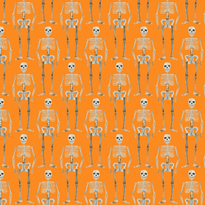 Watercolor skeletons - orange 