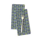 Lacrosse Flowers Blue Small