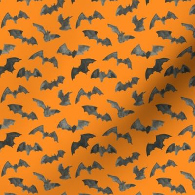 small scale -watercolor bats - orange