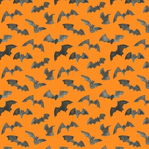 small scale -watercolor bats - orange