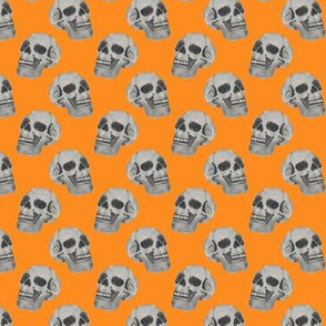 small scale - watercolor skulls - orange