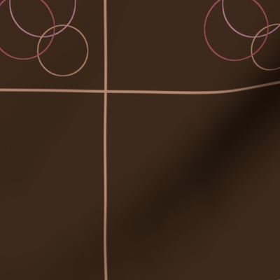 Rose Circles Grid - Brown Medium