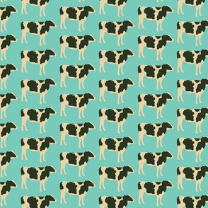 small scale - cows - antique blue