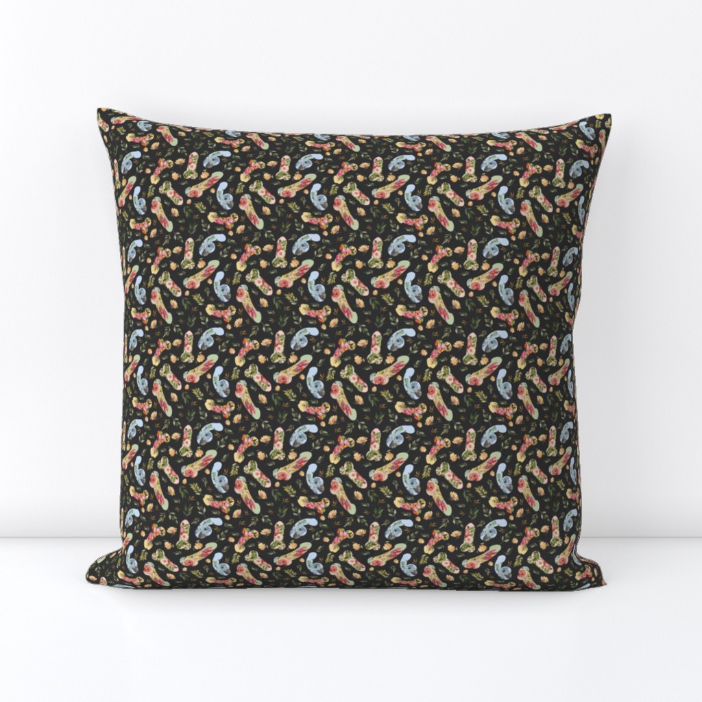3" Mature - Floral Square Throw Pillow Cover | Spoonflower