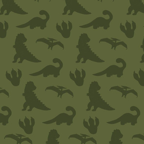 Dinosaur Stomp Silhouette Forest Green Large
