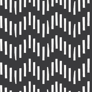 Hand Painted Zig Zag Lg | Black + White