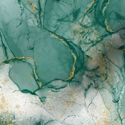 Abstract Emerald Green and Gold