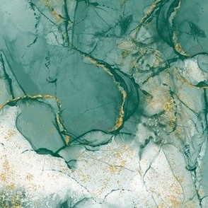 Abstract Emerald Green and Gold