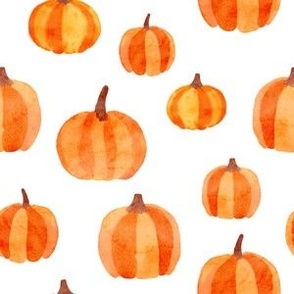 Watercolor Halloween Pumpkins