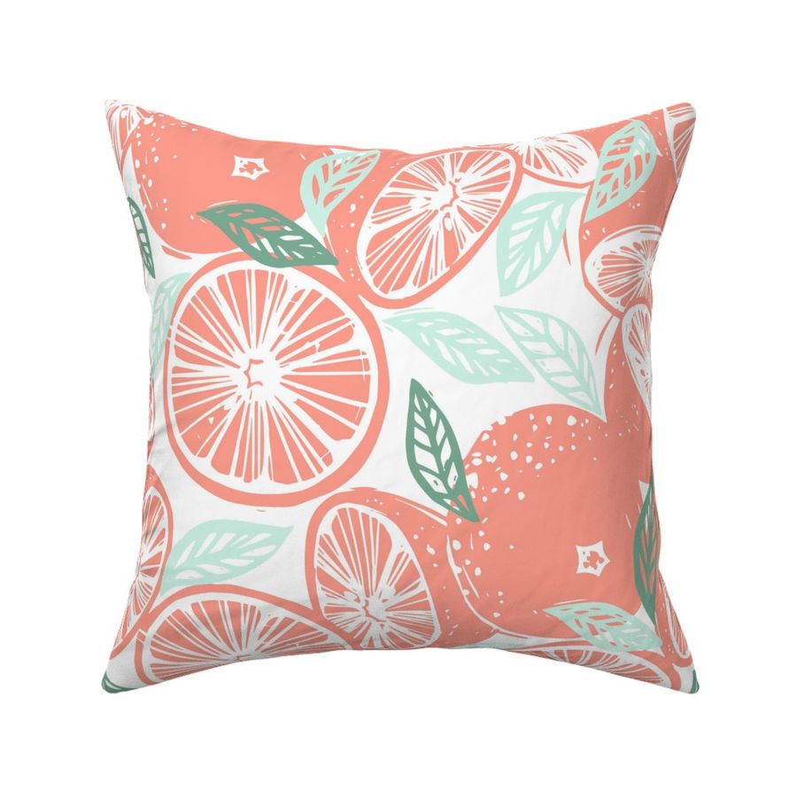 Grapefruit Pink and Mint Green