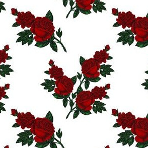 Red vintage rose print (small)