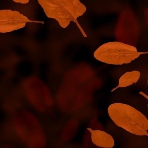 24" LARGE Burnt Orange Leaves in Water