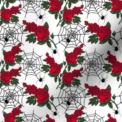 Red Halloween rose and spiders (small)