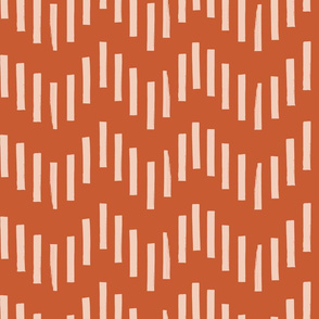 Hand Painted Zig Zag | Burnt Orange + Peach