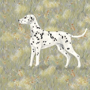 Dalmatian in Frostbitten Field for Pillow