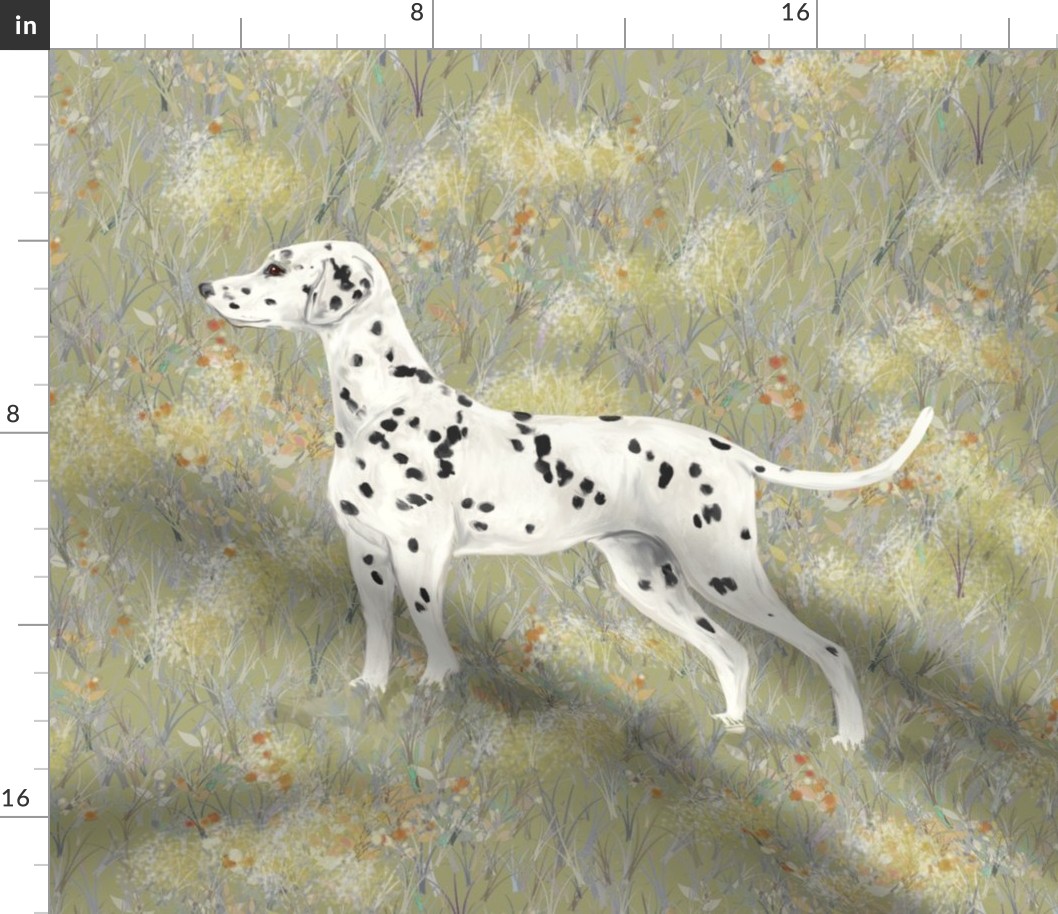 Dalmatian in Frostbitten Field for Pillow