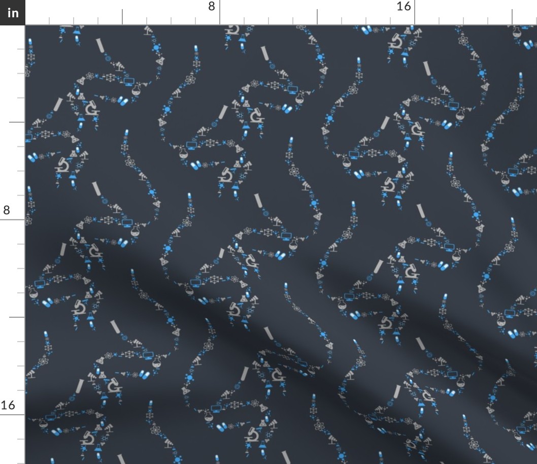 Lab Equipment DNA Strands - Slate Grey- Small Scale